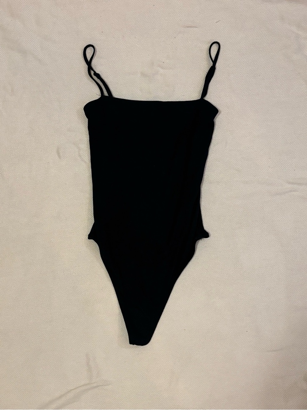 Aritzia Sundays Best Black Spaghetti-Strap Thong Bodysuit